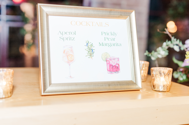 Craft cocktails and local brews served at the in-house bar at The Power House for welcome party & rehearsal dinner.